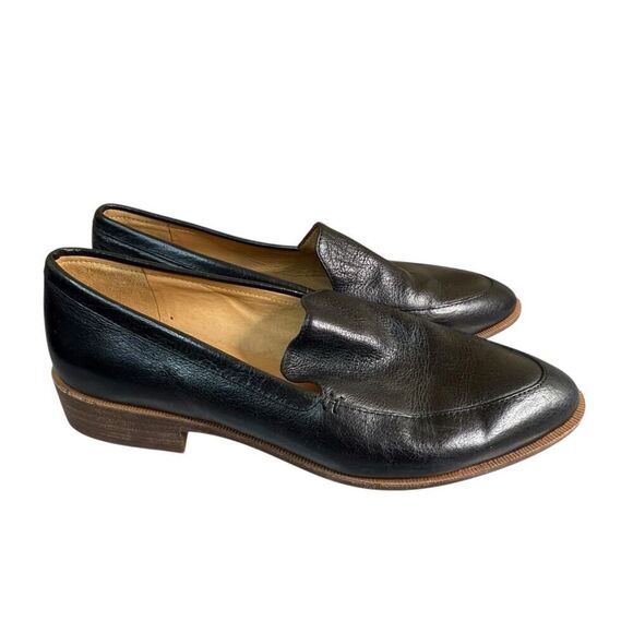 Madewell The Frances Black Leather Loafers Women’s Size 8 Slip-On Flats - Picture 4 of 10